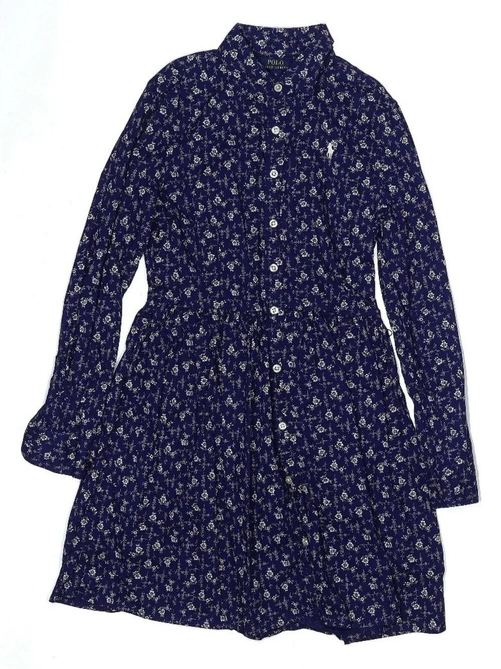 Girls dress - by Ralph Lauren polo Navy Floral Button-Up dress - size 12